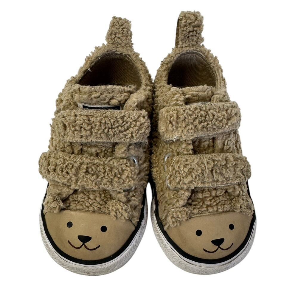 CONVERSE Chuck Taylor All Star Easy On Teddy Bear Fuzzy Strap Shoes Toddler Sz 5 - Picture 3 of 10